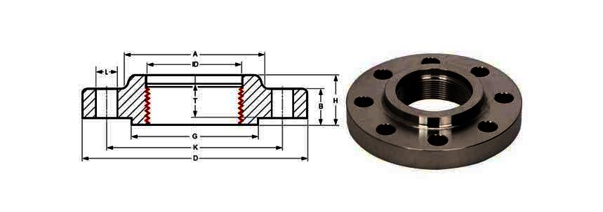 A105 Threaded Flange Dimensions A105螺纹法兰尺寸
