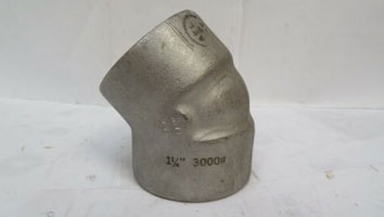 3 Inch, 6000#, ASTM A182 F304L Elbow Socket Weld 3英寸,6000#,ASTM A182 F304L弯头插座焊接