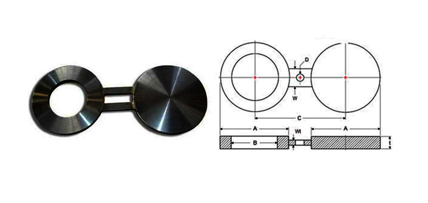Carbon Steel Spectacle Blind Flange Dimensions 碳钢眼镜盲法兰尺寸